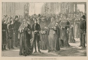 Åpning av Royal Courts of Justice: Dommerne farvel til Westminster Hall av English School