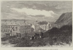 Åpning av University College of North Wales, Procession of Trades at Bangor (gravering) av English School