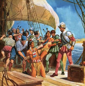 Operasjon Redskin. I 1605 seilte Sir Ferdinando Gorges til Amerika og kidnappet fem indianere slik at Lord Chief Justice kunne lære mer om innfødte amerikanere. av English School