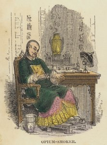 Opium-Smoker (farget gravering) av English School