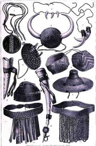 Ornaments of the black on the Nile, fra 'The History of Mankind', Vol.III, av Prof. Friedrich Ratzel av English School