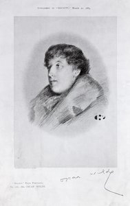 Oscar Wilde (1854-1900) et Bijou-portrett, fra Society av English School