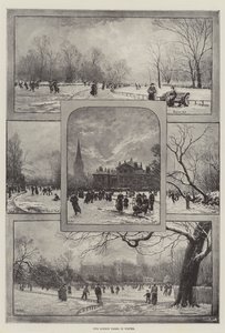 Våre London-parker om vinteren (litho) av English School