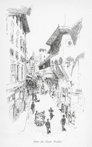 Over Ponte Vecchio (litografi) av English School