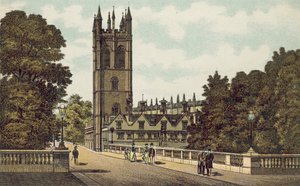 Oxford: Magdalen College (fargelitografi) av English School
