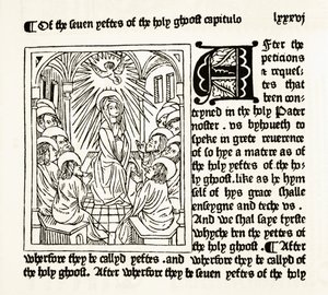 Side fra The Royal Book trykt av William Caxton i 1484, fra The National and Domestic History of England av William Hickman Smith Aubrey (1858-1916) utgitt London, ca. 1890 av English School