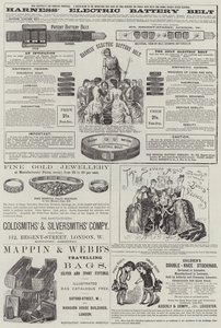 Side med annonser (gravering) av English School