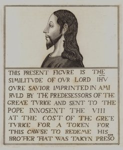 Maleri av Jesus Kristus på eik (gravering) av English School