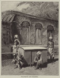 Palanquin og bærere (gravering) av English School