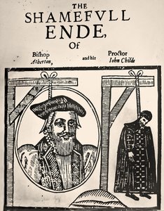 Brosjyre som kunngjør henrettelsen av John Atherton og hans kjæreste John Childe for buggery av English School