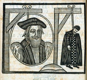 Brosjyre som kunngjør henrettelsen av John Atherton og hans kjæreste John Childe for buggery av English School