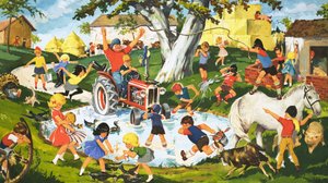 Pandemonium i gårdstunet av English School