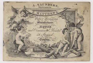 Papir Stainers, A Saunders, handelskort av English School