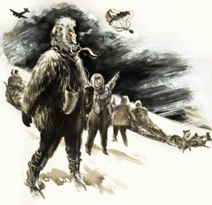 Fallskjermslipp på isete tundra av English School