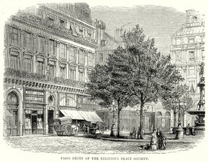 Paris-depotet til Religious Tract Society (gravering) av English School