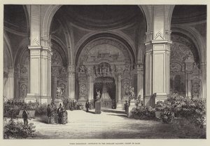 Paris-utstilling, inngang til kunstgalleriet, Champ de Mars (gravering) av English School