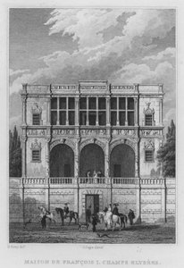 Paris, House of Francois I, Champs Elysees (gravering) av English School