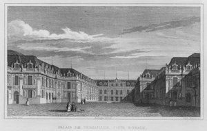 Paris, Palace of Versailles, Royal Court (gravering) av English School
