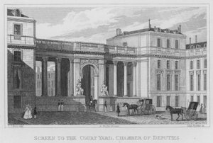 Paris, Screen to the Court Yard, Chamber of Deputies (gravering) av English School