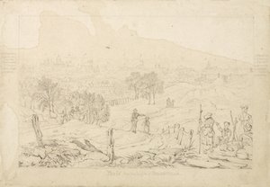 Paris fra høyden av Belle Ville, 1815 av English School
