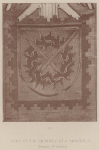 En del av Orphrey of a Chasuble, tysk av English School