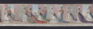 En del av panoramaet av ekteskapet til dronning Victoria, ca. 1840 (håndfarget akvatint) av English School