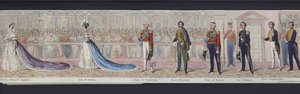 En del av panoramaet av ekteskapet til dronning Victoria, ca. 1840 (håndfarget akvatint) av English School