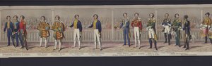 En del av panoramaet av ekteskapet til dronning Victoria, ca. 1840 (håndfarget akvatint) av English School