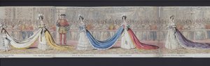 En del av panoramaet av ekteskapet til dronning Victoria, ca. 1840 (håndfarget akvatint) av English School