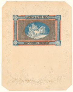 Passbillett til prosesjonen for kroningen av kong George IV, 17. juli 1821 av English School