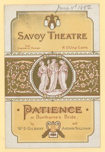 Tålmodighet; eller Bunthornes Bride av WS Gilbert og Arthur Sullivan av English School