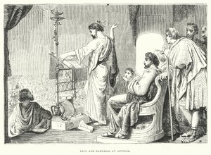 Paulus og Barnabas i Antiokia (gravering) av English School