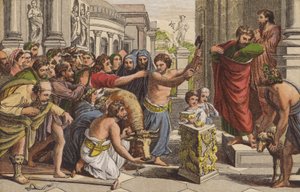 Paul og Barnabus på Lystra (chromolitho) av English School