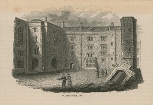 Folk som går på eiendommen til Bridewell Palace av English School