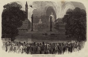 Bildemodell av Venezia, ved Vauxhall Gardens (gravering) av English School