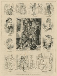 Bilder av London av en fransk kunstner av English School