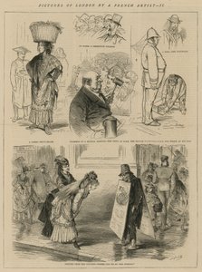 Bilder av London av en fransk kunstner av English School