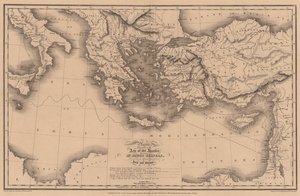 Steder nevnt i Apostlenes gjerninger, som illustrerer St Pauls reiser, og viser også hans … (gravering) av English School