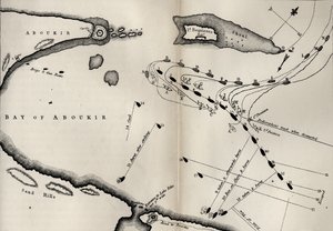 Plan for the Battle of the Nile, fra The Life of Nelson av Robert Southey (1774-1843) først publisert 1813 (se også 234266) av English School