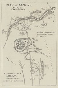 Plan av Bacninh med omgivelsene (gravering) av English School