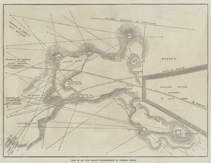 Plan for Sir Hope Grants fordypninger på Chobham Common (gravering) av English School