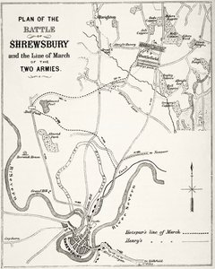 Plan for slaget ved Shrewsbury, 21. juli 1403, fra 