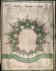 Plan over Citadel of Calcutta og Fort William, East India Company