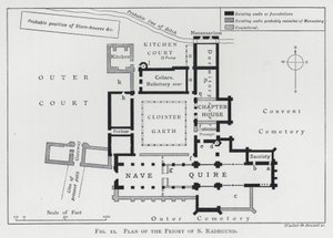 Plan for Priory of S Radegund (gravering) av English School