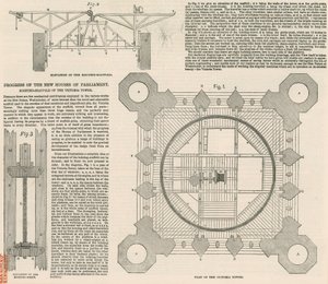 Plan over Victoria Tower, Palace of Westminster, London av English School
