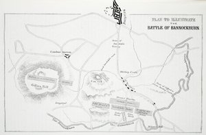 Planlegg å illustrere slaget ved Bannockburn av English School