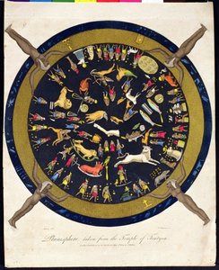 Planisphere hentet fra Temple of Tentyra, gravert av J. Chapman, utgitt av J. Wilkes i 1804 av English School