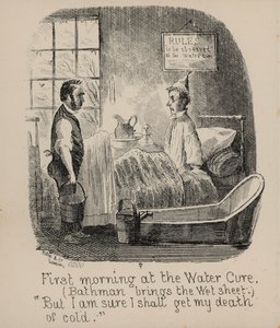 Pleasures of The Water Cure, First Morning (gravering) av English School