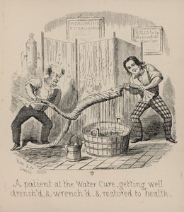 Pleasures of the Water Cure, å bli skrukket (gravering) av English School
