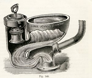 Dykkventilskap, med løftet håndtak, 1870 av English School